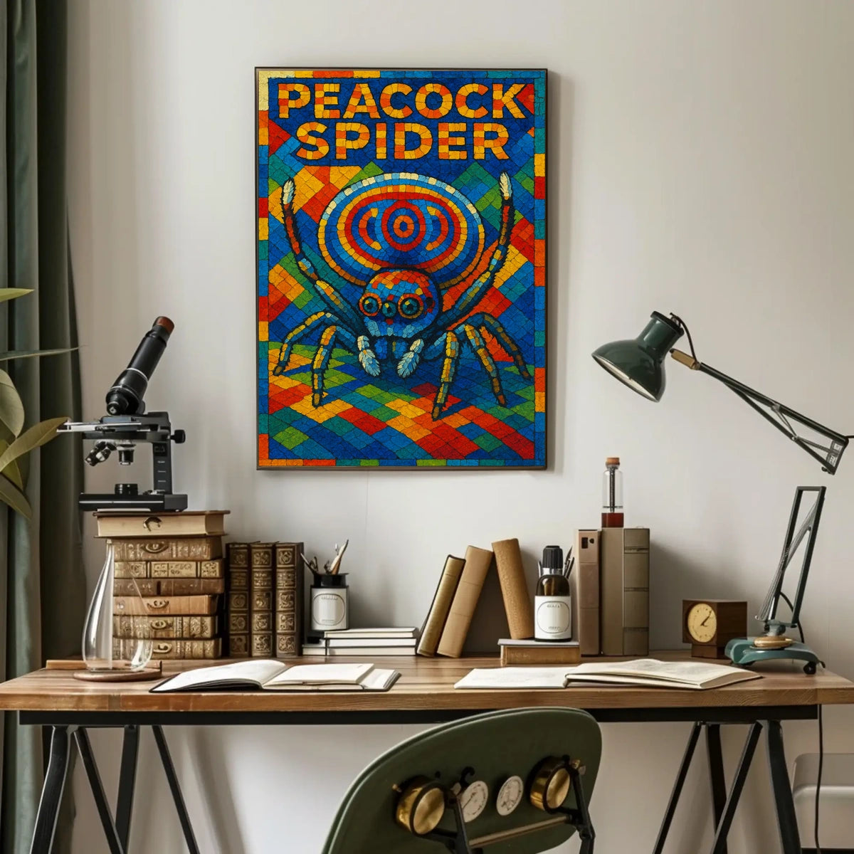 Peacock Spider Mosaic Poster