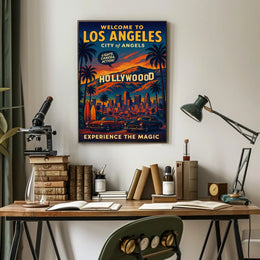 City of Angels Vintage Hollywood Art Poster