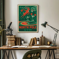 Reindeer Basketball Extravaganza: Playful Sports Poster
