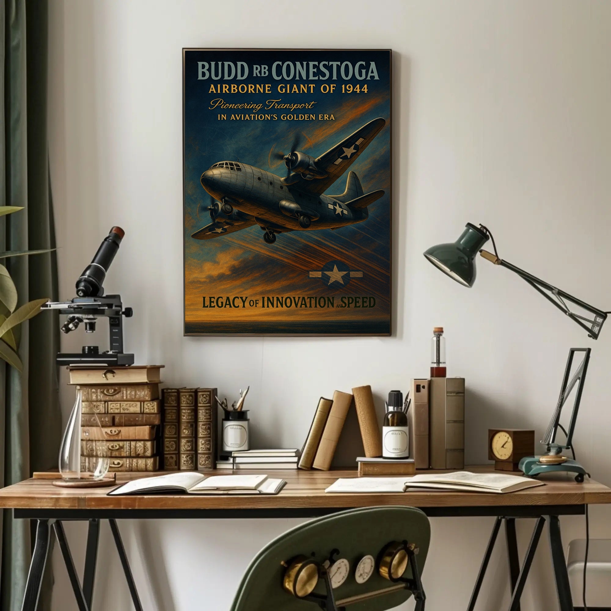 Budd RB Conestoga WWII Aviation Poster
