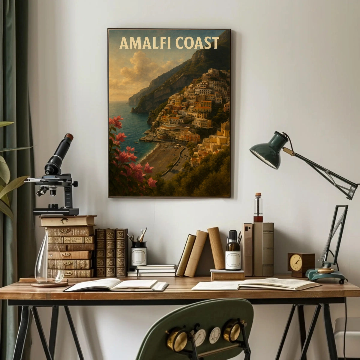 Amalfi Coast Poster Wall Art for Coastal Decor and Travel
