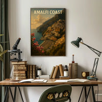 Amalfi Coast Poster Wall Art for Coastal Decor and Travel