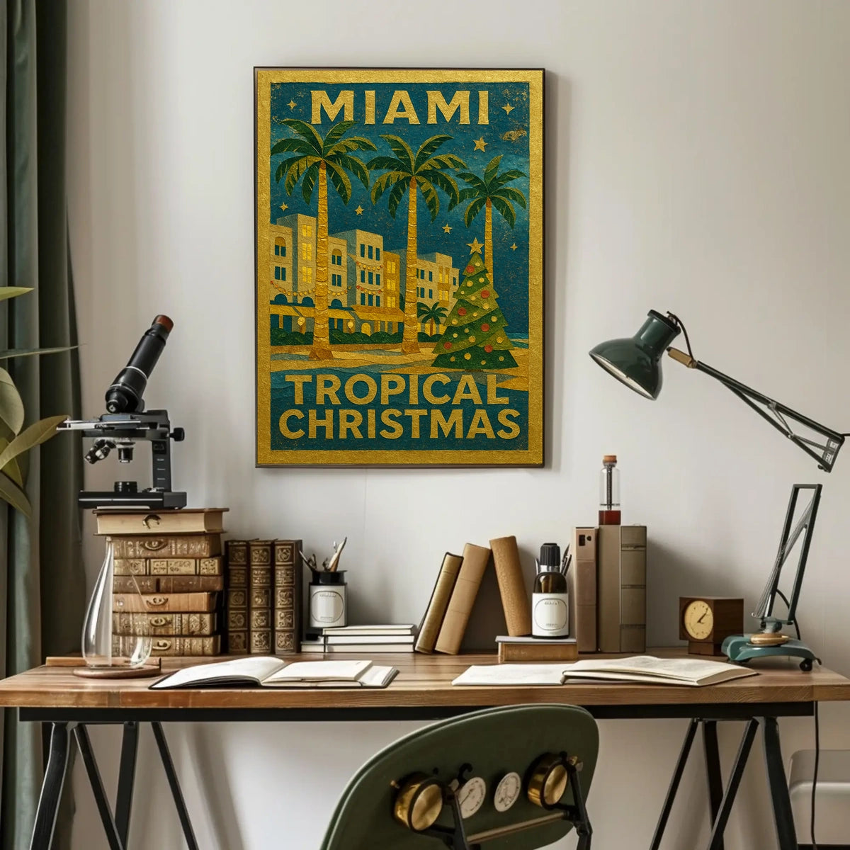 Miami Tropical Christmas Poster
