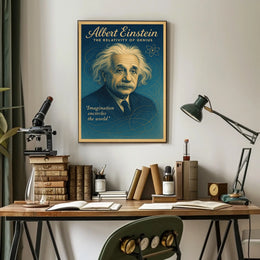 Albert Einstein Inspirational Genius Vintage Art Poster