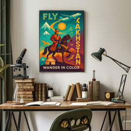 Fly Kazakhstan Wander In Color Poster