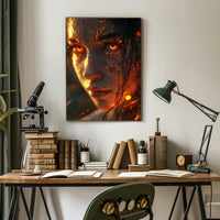 Fiery Surreal Woman Fantasy Art Poster PosterGoat