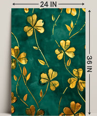 Golden Clovers Luxury Art Print Abstract or Artistic Poster