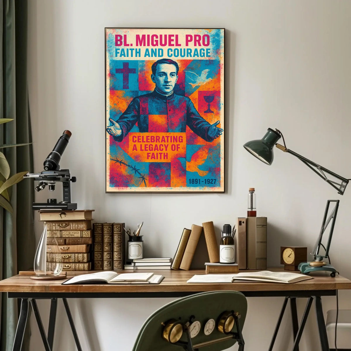 Bl. Miguel Pro Faith And Courage Poster