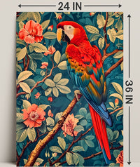 Vibrant Parrot Illustration in Tropical Animal Poster