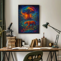Amazon Rainforest Jaguar: Surreal Jungle Art Poster