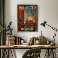 Rochester Skyline Minnesota Wanderlust Minimalist Poster