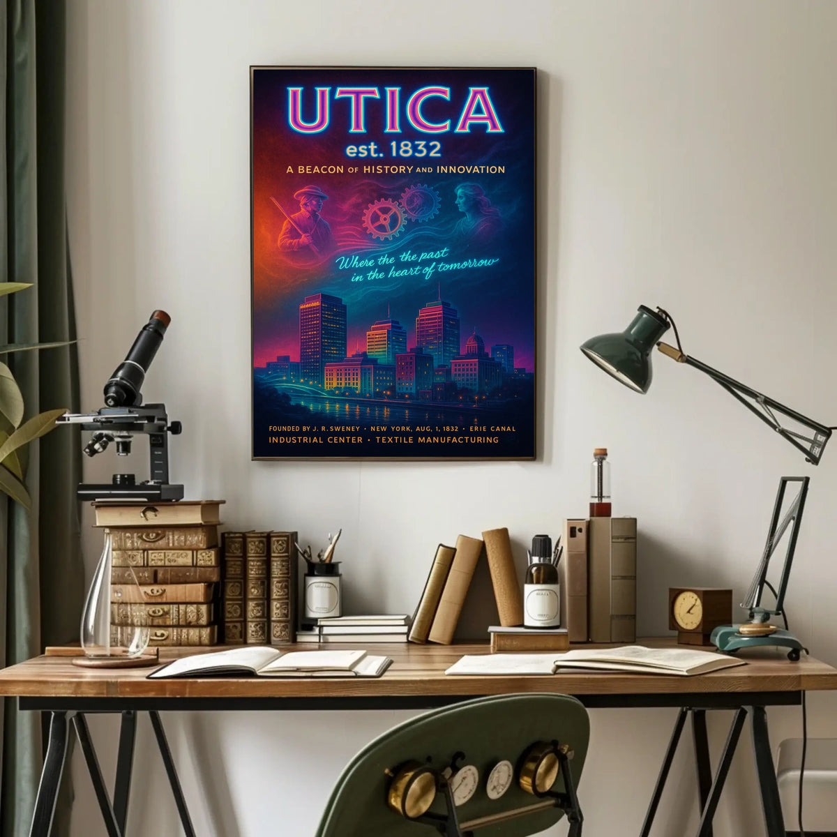 Utica Heritage and Innovation Urban Cityscape Poster