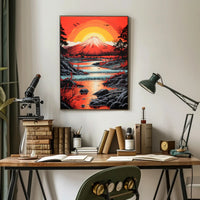 Radiant Mountain Sunset Poster PosterGoat