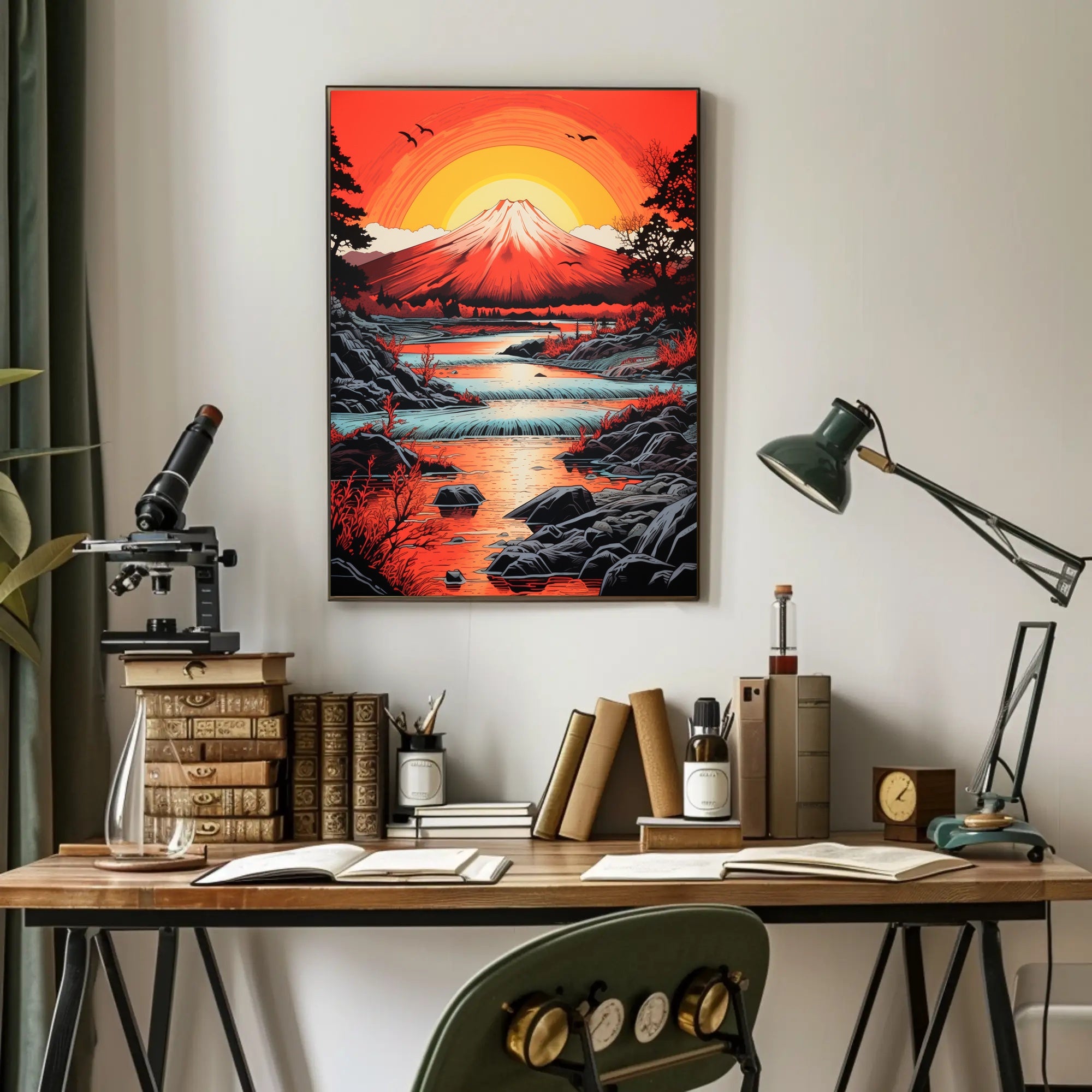 Radiant Mountain Sunset Poster PosterGoat