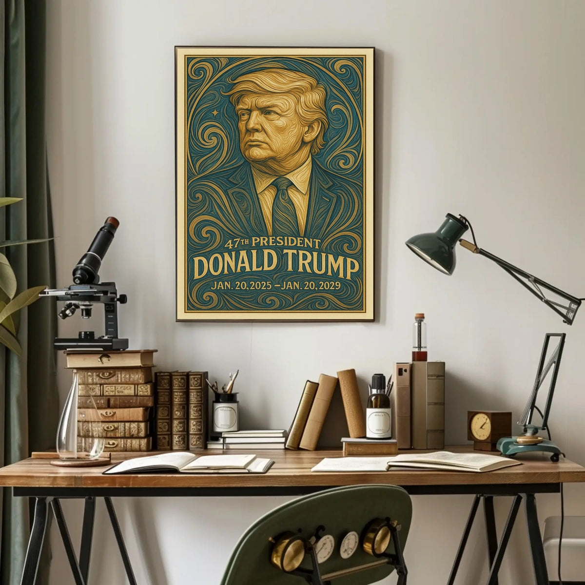 Donald Trump 47th President Pop Art Realism Decor Poster