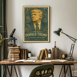 Donald Trump 47th President Pop Art Realism Decor Poster