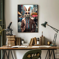 Stylish Rabbit In The City Poster