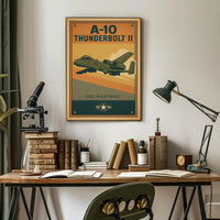 A-10 Thunderbolt II Vintage Military Aircraft Poster