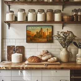 Denton Travel Poster: Heritage Meets Future Art