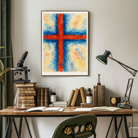 Abstract Cross In Watercolor Abstract Poster