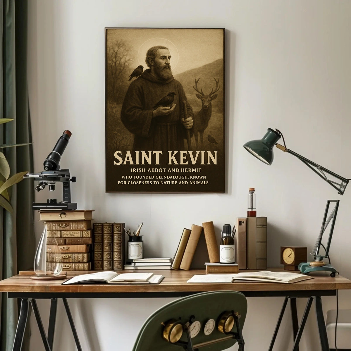 Saint Kevin Irish Abbot And Hermit Poster