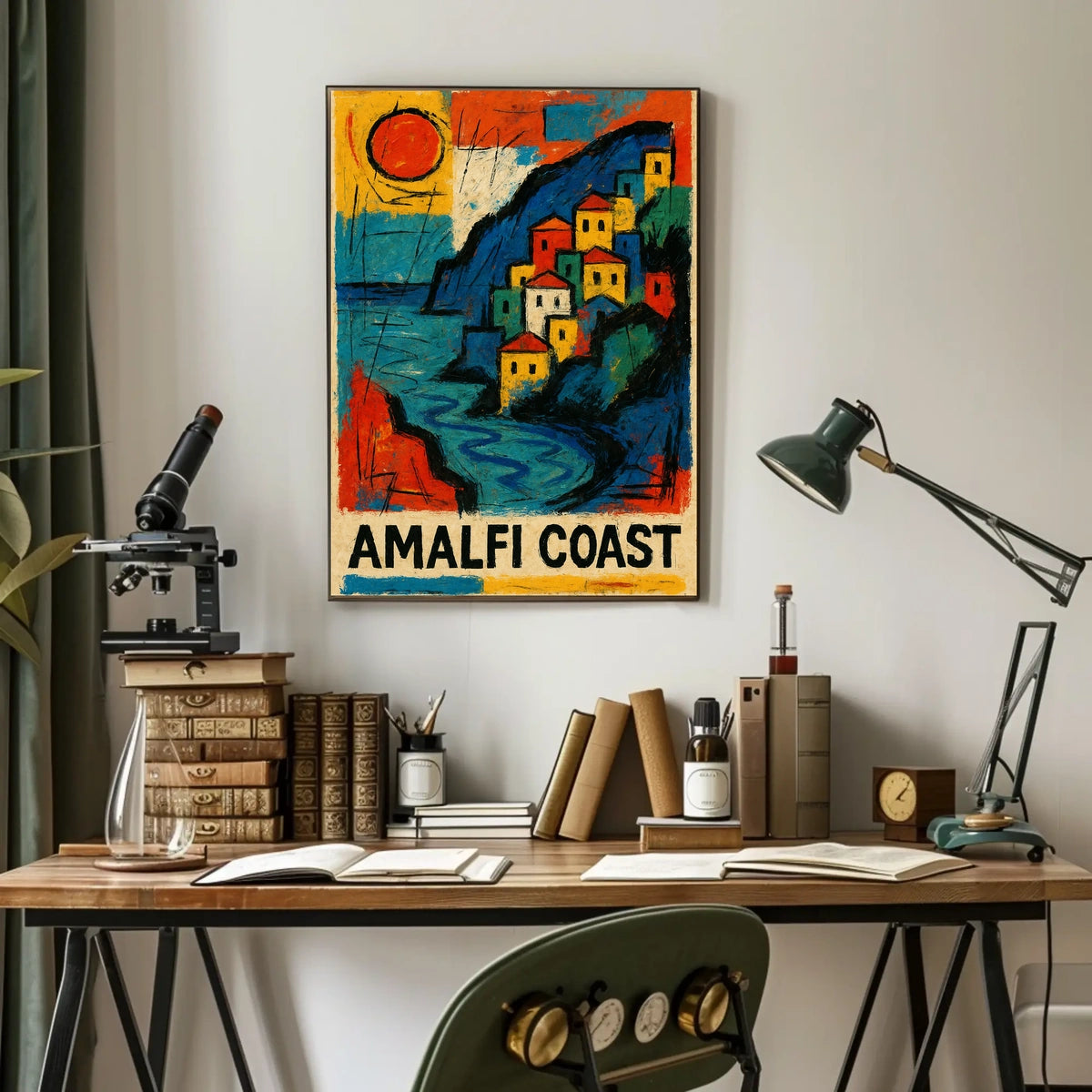 Amalfi Coast Vibrant Seaside Art Poster For Home Decor