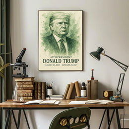 Trump Visionary Waves Watercolor Patriotic Poster