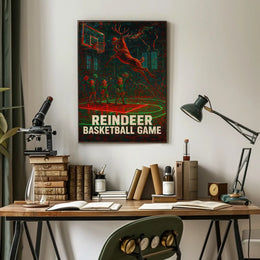 Reindeer Basketball Game Poster