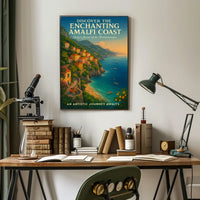 Amalfi Coast Vibrant Artistic Style Travel Poster