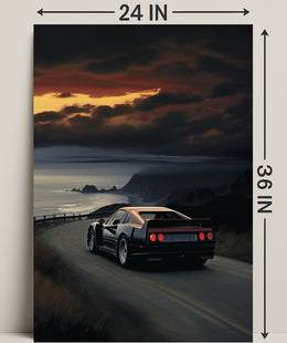 Coastal Drive At Sunset Poster
