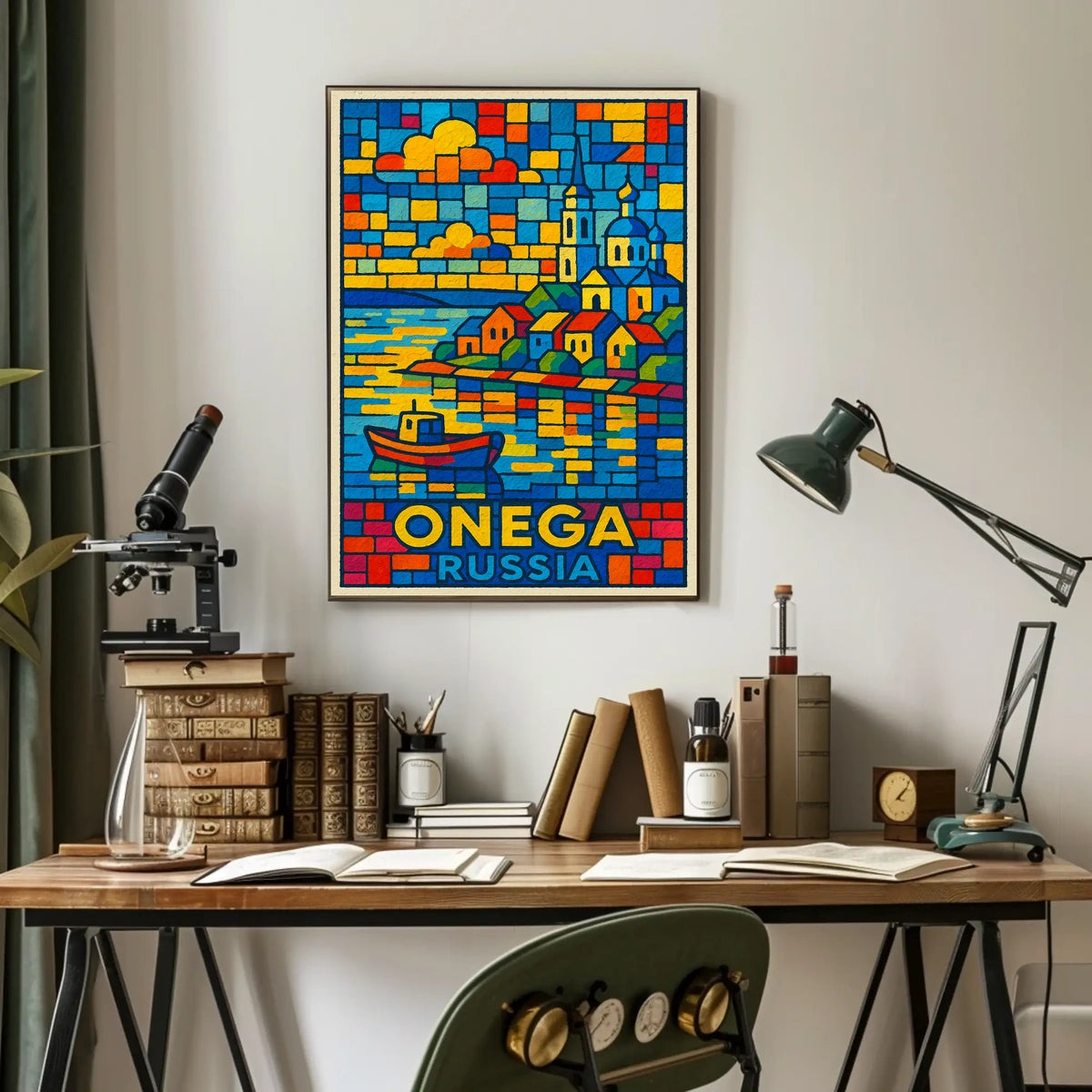 Onega, Russia A Vibrant Mosaic Poster