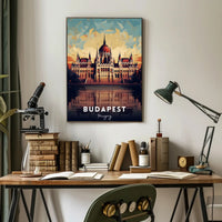 Budapest Landmark Illustration Poster