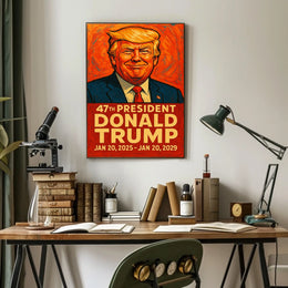 Donald Trump Visionary Orange Expressionism Patriot Poster