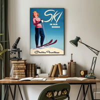 Ski in Old Quebec Vintage Travel Poster PosterGoat