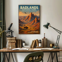 Badlands National Park Scenic Poster Wall Art Print