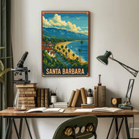 Santa Barbara Vintage Travel Scenic Seaside Poster
