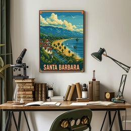Santa Barbara Vintage Travel Scenic Seaside Poster
