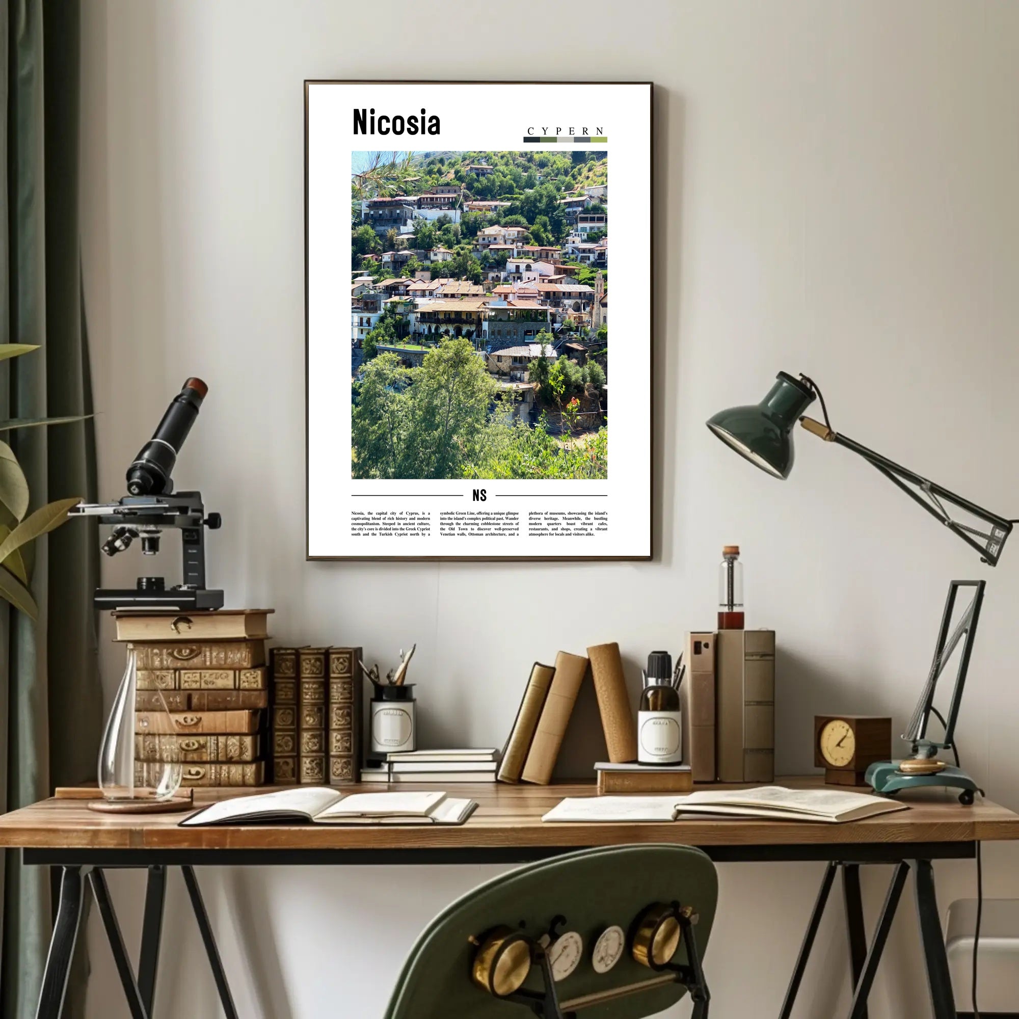 Nicosia Cityscape Vibrant Travel Poster PosterGoat