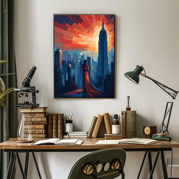 Art Deco New York Cityscape Poster Vintage Wall Art