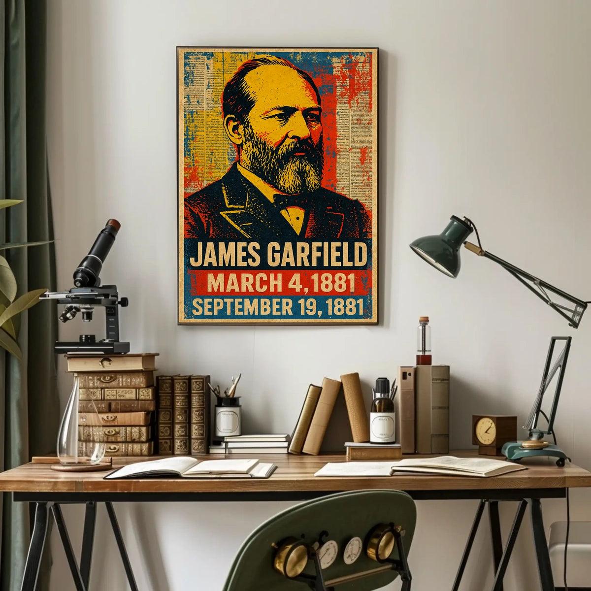 James A. Garfield 20th President of the United States Street Art Mashup Poster