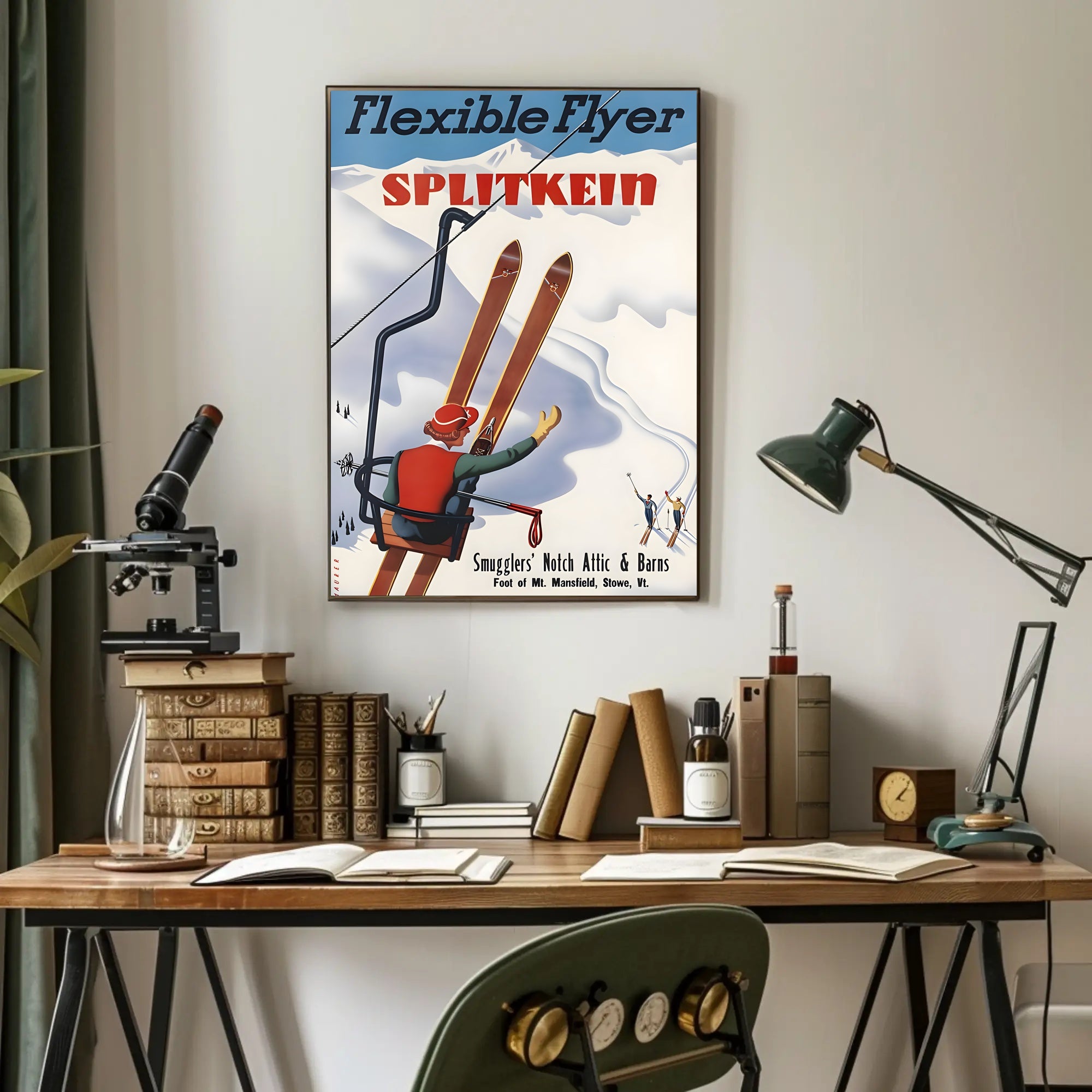 Vintage Skiing Adventure Poster PosterGoat
