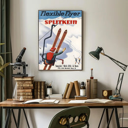 Vintage Skiing Adventure Poster PosterGoat