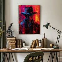 Mysterious Figure in Vivid Colors Poster PosterGoat