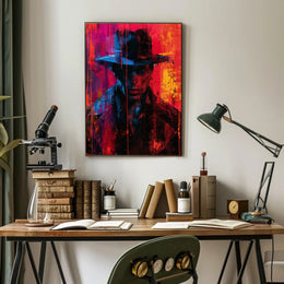 Mysterious Figure in Vivid Colors Poster PosterGoat
