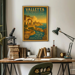Valletta Vintage Travel Poster Wall Art Print