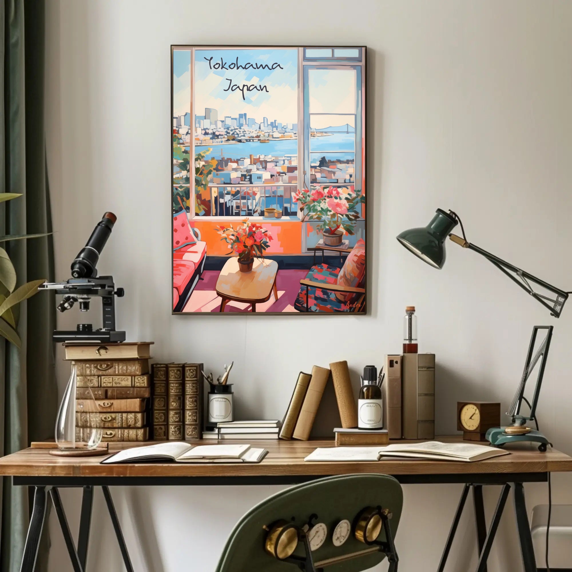 Scenic Yokohama Interior View Modern Urban Cityscape Poster