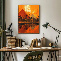 Ancient Egyptian Pyramids Abstract Art Poster Print