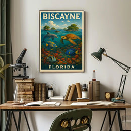 Biscayne Florida Scenic Coastal Timeless Collector Poster