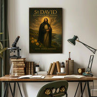 St David Poster Vintage Welsh Guardian Wall Art