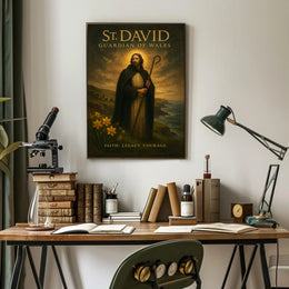 St David Poster Vintage Welsh Guardian Wall Art